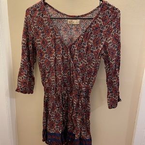 Printed 3/4 sleeve romper